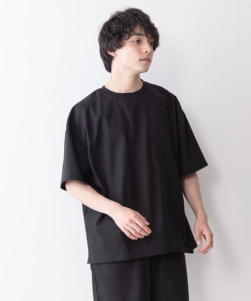 UNIIT(ユニット)の「【UNIIT】コットンリネンビッグスリーブ ビッグシルエット/オーバーサイズ Tシャツ(Tシャツ/カットソー・メンズ・ブラック/ベージュ/ホワイト/サックスブルー・MEDIUM/LARGE)」の18枚目の写真