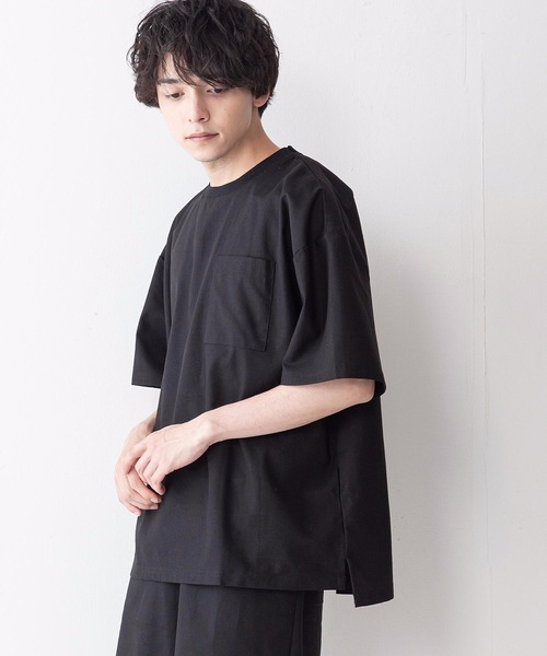 UNIIT(ユニット)の「【UNIIT】コットンリネンビッグスリーブ ビッグシルエット/オーバーサイズ Tシャツ(Tシャツ/カットソー・メンズ・ブラック/ベージュ/ホワイト/サックスブルー・MEDIUM/LARGE)」の19枚目の写真