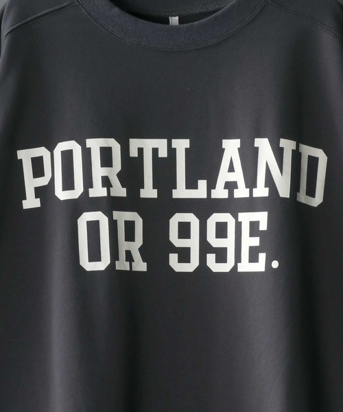 SITRY（シトリー）の「Oversize Heavy Weight College Print Sweat T-shirt/オーバーサイズ ヘビーウェイト カレッジプリント スウェット Tシャツ（Tシャツ/カットソー・メンズ・チャコールグレー/サックスブルー/グリーン/グレイッシュベージュ/キナリ・L/M）」の11枚目の写真