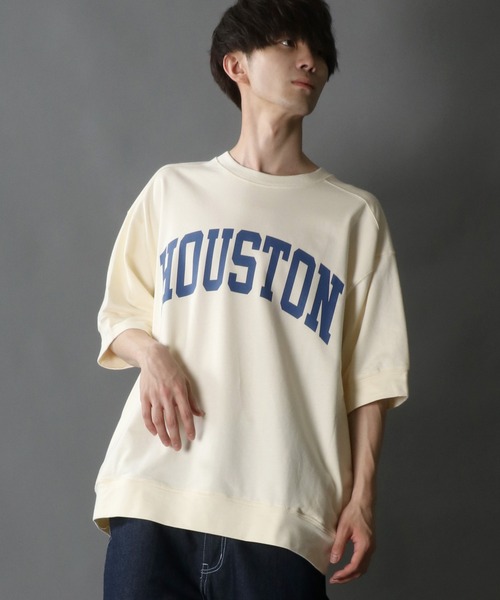 SITRY（シトリー）の「Oversize Heavy Weight College Print Sweat T-shirt/オーバーサイズ ヘビーウェイト カレッジプリント スウェット Tシャツ（Tシャツ/カットソー・メンズ・チャコールグレー/サックスブルー/グリーン/グレイッシュベージュ/キナリ・L/M）」の20枚目の写真