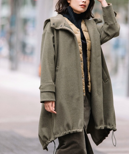 Munich（ミューニック）の「ウォームダブルジャージー＋【TAION】インナーダウン　３WAYモッズコート（モッズコート・レディース・ブラック/カーキ/キャメル・S/XS）」の3枚目の写真