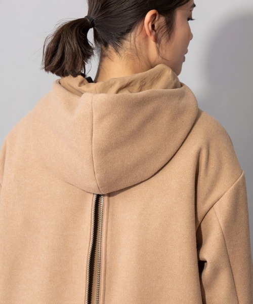 Munich（ミューニック）の「ウォームダブルジャージー＋【TAION】インナーダウン　３WAYモッズコート（モッズコート・レディース・ブラック/カーキ/キャメル・S/XS）」の7枚目の写真