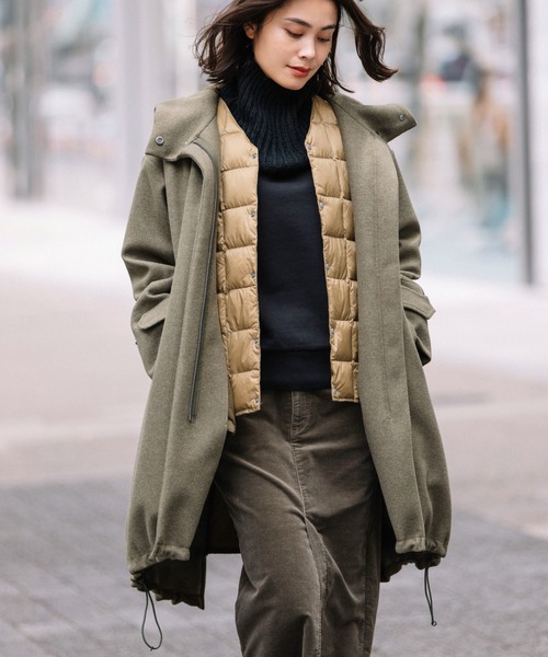 Munich（ミューニック）の「ウォームダブルジャージー＋【TAION】インナーダウン　３WAYモッズコート（モッズコート・レディース・ブラック/カーキ/キャメル・S/XS）」の21枚目の写真