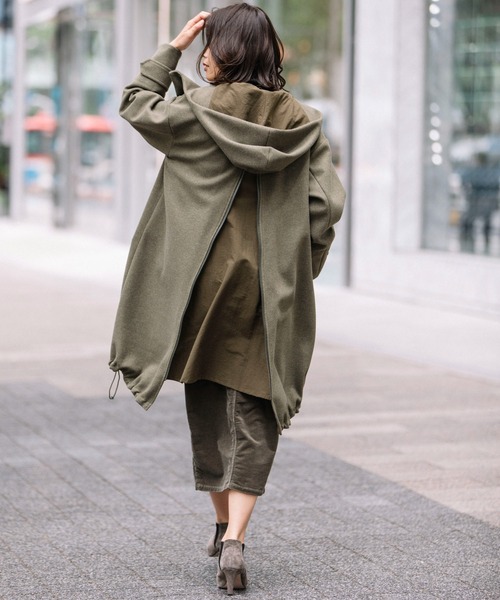 Munich（ミューニック）の「ウォームダブルジャージー＋【TAION】インナーダウン　３WAYモッズコート（モッズコート・レディース・ブラック/カーキ/キャメル・S/XS）」の20枚目の写真