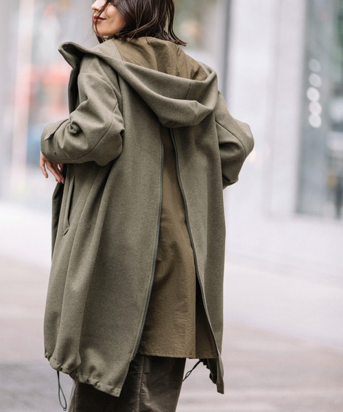 Munich（ミューニック）の「ウォームダブルジャージー＋【TAION】インナーダウン　３WAYモッズコート（モッズコート・レディース・ブラック/カーキ/キャメル・S/XS）」の22枚目の写真