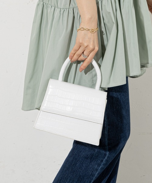 prose verse（プロズヴェール）の「2wayクロコミニショルダー（ショルダーバッグ・レディース・オフホワイト/キャメル/ブラック・ﾌﾘ-）」の20枚目の写真