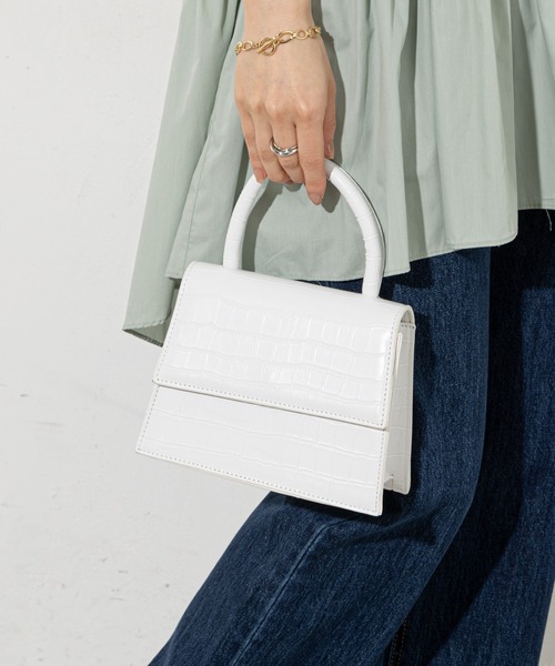 prose verse（プロズヴェール）の「2wayクロコミニショルダー（ショルダーバッグ・レディース・オフホワイト/キャメル/ブラック・ﾌﾘ-）」の12枚目の写真