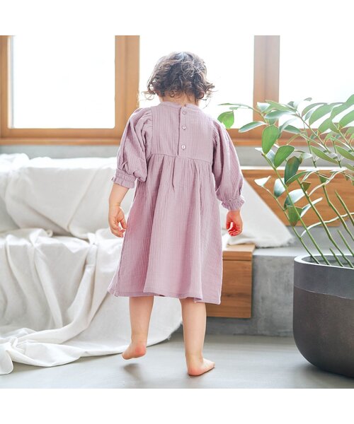 apres les cours（アプレレクール）の「ダブルガーゼナチュラルワンピース（ワンピース・キッズ・ピンク/キナリ・80/130/100/110/90/120）」の6枚目の写真
