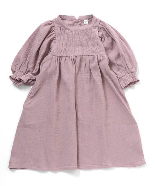 apres les cours（アプレレクール）の「ダブルガーゼナチュラルワンピース（ワンピース・キッズ・ピンク/キナリ・80/130/100/110/90/120）」の11枚目の写真