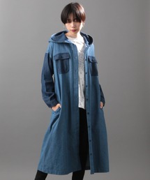 AVIREX | カラーコンビロングシャツワンピース/ COLOR COMBI LONG SHIRT ONEPIECE(シャツワンピース)