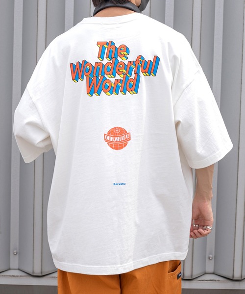 Perushu(ペルーシュ)の「レトロアソートプリントTシャツ(Tシャツ/カットソー・メンズ・ホワイト/ブラック/オフホワイト/ダークブルー・MEDIUM/LARGE)」の3枚目の写真