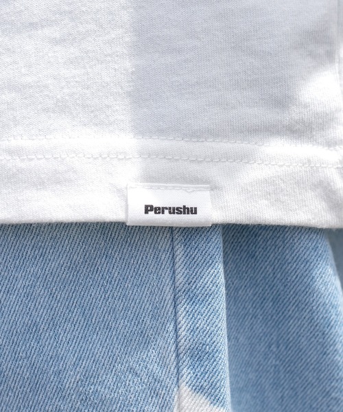 Perushu(ペルーシュ)の「レトロアソートプリントTシャツ(Tシャツ/カットソー・メンズ・ホワイト/ブラック/オフホワイト/ダークブルー・MEDIUM/LARGE)」の5枚目の写真