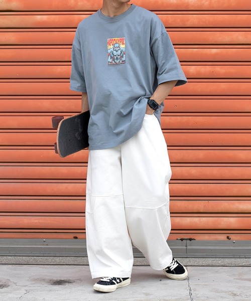 Perushu(ペルーシュ)の「レトロアソートプリントTシャツ(Tシャツ/カットソー・メンズ・ホワイト/ブラック/オフホワイト/ダークブルー・MEDIUM/LARGE)」の7枚目の写真