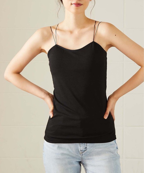 OUVRAGE CLASSE（ウヴラージュクラス）の「ストラップキャミソール（キャミソール・レディース・ブラック/ホワイト・FREE）」の2枚目の写真