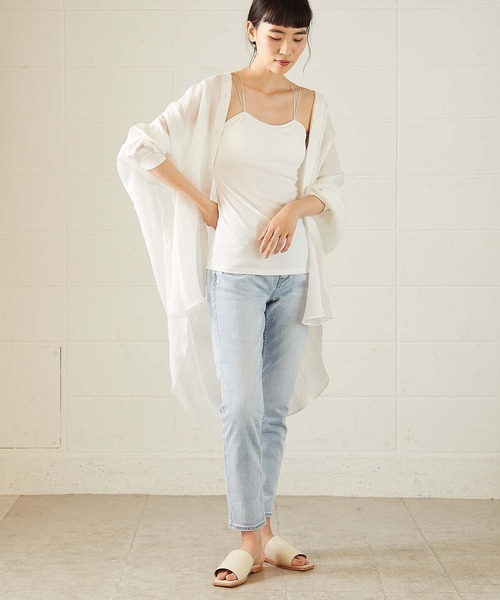 OUVRAGE CLASSE（ウヴラージュクラス）の「ストラップキャミソール（キャミソール・レディース・ブラック/ホワイト・FREE）」の4枚目の写真