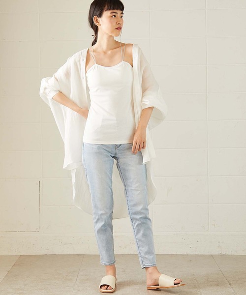 OUVRAGE CLASSE（ウヴラージュクラス）の「ストラップキャミソール（キャミソール・レディース・ブラック/ホワイト・FREE）」の5枚目の写真