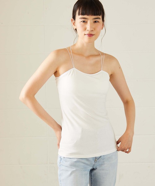 OUVRAGE CLASSE（ウヴラージュクラス）の「ストラップキャミソール（キャミソール・レディース・ブラック/ホワイト・FREE）」の7枚目の写真