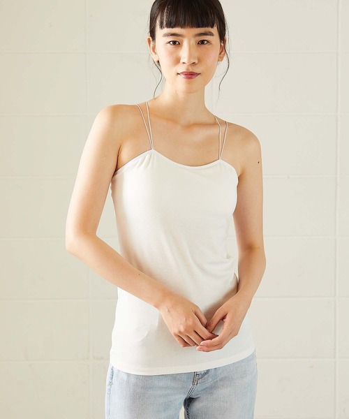 OUVRAGE CLASSE（ウヴラージュクラス）の「ストラップキャミソール（キャミソール・レディース・ブラック/ホワイト・FREE）」の9枚目の写真