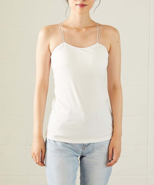 OUVRAGE CLASSE（ウヴラージュクラス）の「ストラップキャミソール（キャミソール・レディース・ブラック/ホワイト・FREE）」の22枚目の写真