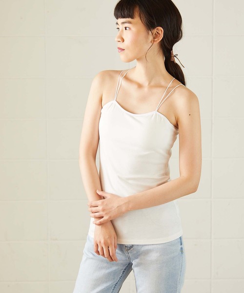 OUVRAGE CLASSE（ウヴラージュクラス）の「ストラップキャミソール（キャミソール・レディース・ブラック/ホワイト・FREE）」の21枚目の写真