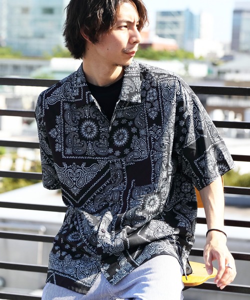 ８(eight)（エイト）の「総柄プリント半袖シャツ（シャツ/ブラウス・メンズ・ワインレッド/ホワイト系その他/ブラック系その他/ホワイト系その他2/ホワイト系その他3/ブラック系その他2/ブラック系その他3/ブラック系その他4・MEDIUM/LARGE）」の6枚目の写真