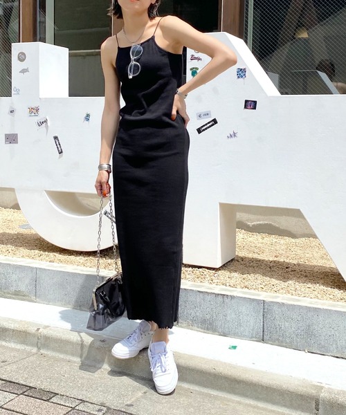 WHO'S WHO gallery（フーズフーギャラリー）の「リブナローワンピース（ワンピース・レディース・ブラック/グリーン/オートミール・FREE）」の18枚目の写真