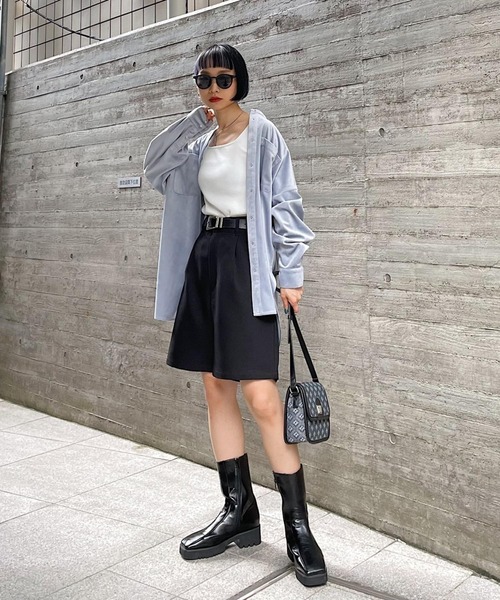 PAGEBOY(ページボーイ)の「スクエアハーフブーツ(ブーツ・レディース・ブラック/ブラウン系その他・MEDIUM/LARGE)」の16枚目の写真