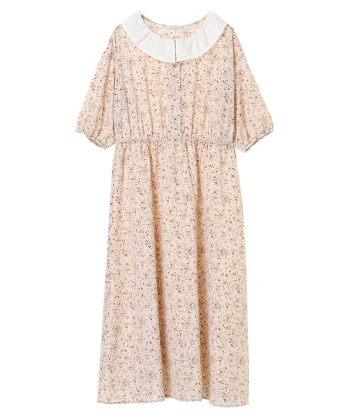 earth music&ecology by たかあしあかり（アースミュージックアンドエコロジーバイタカアシアカリ）の「【ZOZO限定】たかあしあかり★花柄フリル襟ワンピース ＊（ワンピース・レディース・その他14・FREE）」の5枚目の写真