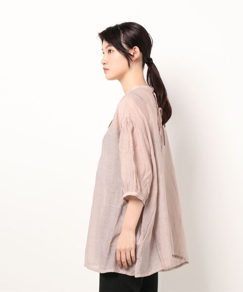 ehka sopo（エヘカソポ）の「前後着リボンシアーブラウス（シャツ/ブラウス・レディース・サックスブルー/キナリ/ピンク/グリーン・ﾌﾘ-）」の6枚目の写真