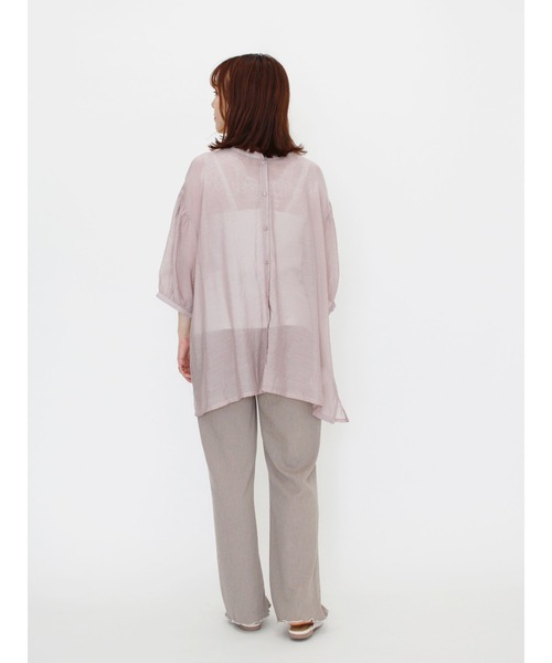 ehka sopo（エヘカソポ）の「前後着リボンシアーブラウス（シャツ/ブラウス・レディース・サックスブルー/キナリ/ピンク/グリーン・ﾌﾘ-）」の10枚目の写真