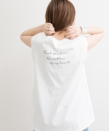 natural couture | 【WEB限定】ハンドライト風メッセージノースリーブT(Tシャツ/カットソー)