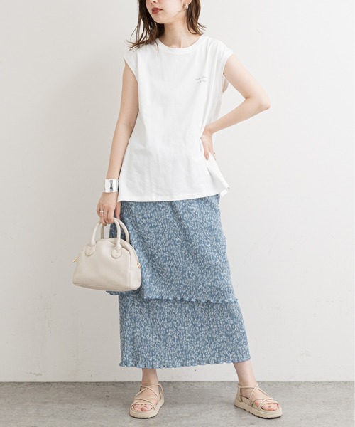 natural couture（ナチュラルクチュール）の「【WEB限定】ハンドライト風メッセージノースリーブT（Tシャツ/カットソー・レディース・ブラック/ブラウン/オフホワイト/ピンク・FREE）」の7枚目の写真