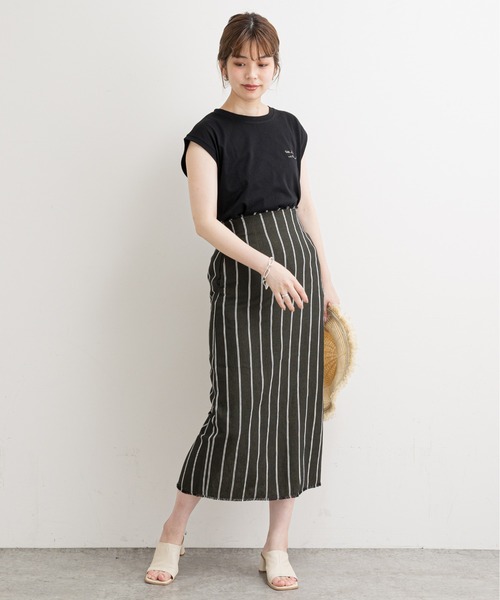 natural couture（ナチュラルクチュール）の「【WEB限定】ハンドライト風メッセージノースリーブT（Tシャツ/カットソー・レディース・ブラック/ブラウン/オフホワイト/ピンク・FREE）」の12枚目の写真