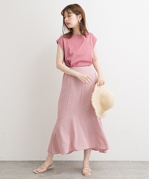 natural couture（ナチュラルクチュール）の「【WEB限定】ハンドライト風メッセージノースリーブT（Tシャツ/カットソー・レディース・ブラック/ブラウン/オフホワイト/ピンク・FREE）」の20枚目の写真