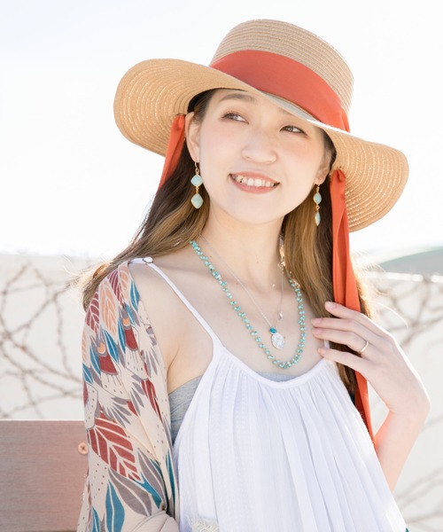 チャイハネ（チャイハネ）の「【チャイハネ】ダブルアマゾナイトピアス（ピアス（両耳用）・レディース・アクア・FREE）」の2枚目の写真