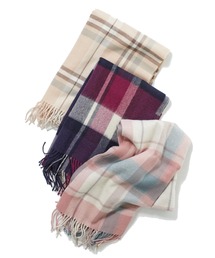 ウォッシャブルウールチェックストール