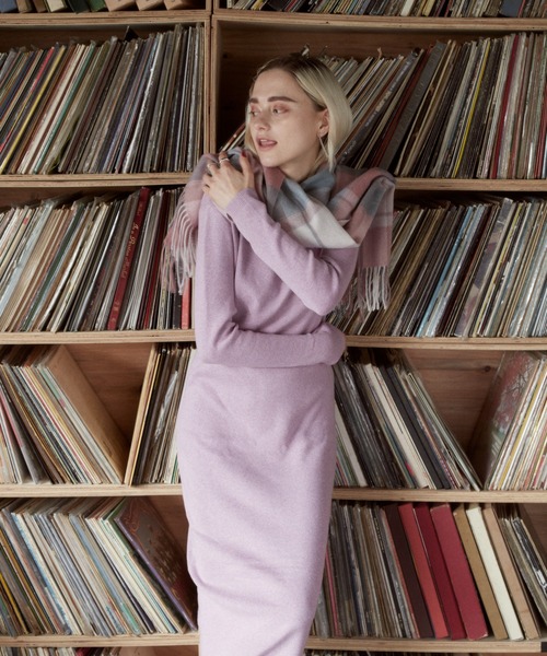 DRWCYS（ドロシーズ）の「ウォッシャブルウールチェックストール（ストール/ショール・レディース・ベージュ/ネイビー/ピンク・FREE）」の6枚目の写真