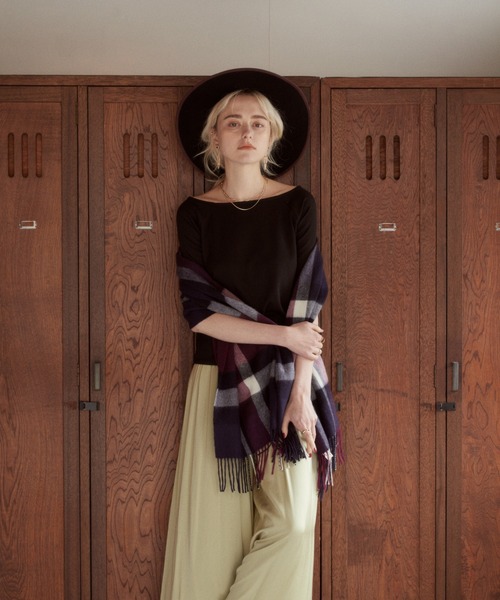 DRWCYS（ドロシーズ）の「ウォッシャブルウールチェックストール（ストール/ショール・レディース・ベージュ/ネイビー/ピンク・FREE）」の7枚目の写真