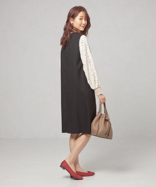 closet story（クローゼットストーリー）の「＜closet story（クローゼットストーリー）＞ Iライン キーネック ジャンパースカート -ウォッシャブル-（ジャンパースカート・レディース・ライトグレー/ブラック・FREE）」の8枚目の写真