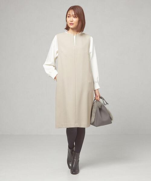 closet story（クローゼットストーリー）の「＜closet story（クローゼットストーリー）＞ Iライン キーネック ジャンパースカート -ウォッシャブル-（ジャンパースカート・レディース・ライトグレー/ブラック・FREE）」の18枚目の写真