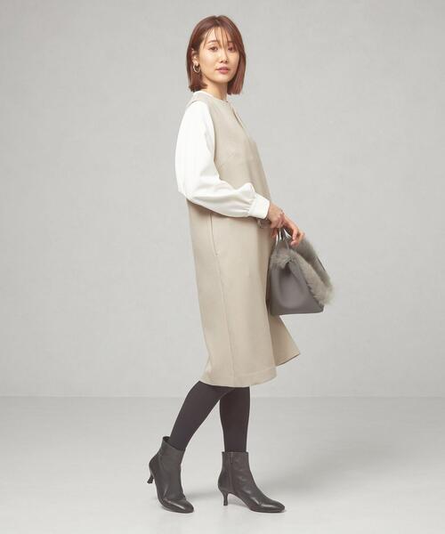 closet story（クローゼットストーリー）の「＜closet story（クローゼットストーリー）＞ Iライン キーネック ジャンパースカート -ウォッシャブル-（ジャンパースカート・レディース・ライトグレー/ブラック・FREE）」の19枚目の写真