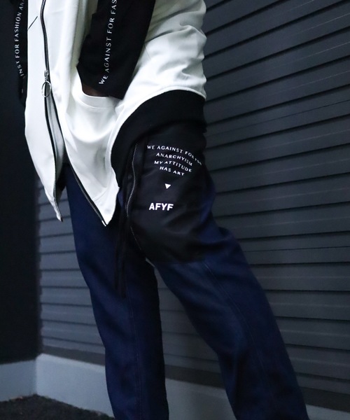 AFYF（エーエフワイエフ）の「【セットアップ対応】AFYF MOBILERPANT for 11 Pro/デニム ツイル モバイルポケットパンツ（デニムパンツ・メンズ・ブラック/インディゴブルー/ケミカルウォッシュ・FREE）」の4枚目の写真