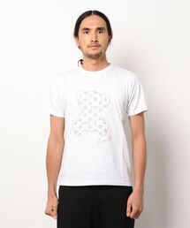 RM/モノグラムベア刺繍クルーネック半袖Tシャツ