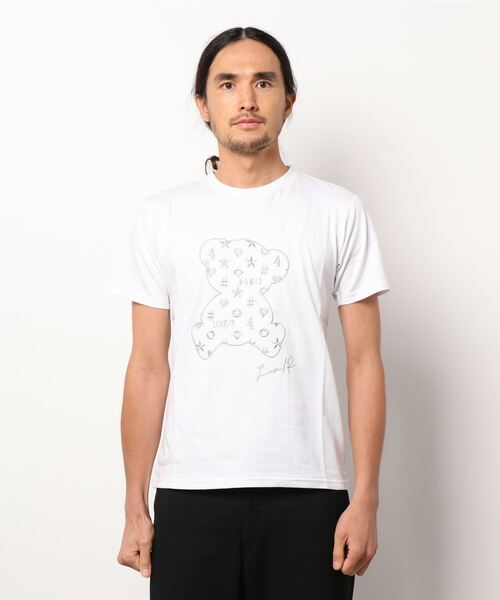 CERCA(チェルカ)の「RM/モノグラムベア刺繍クルーネック半袖Tシャツ(Tシャツ/カットソー・メンズ・ホワイト/ブラック/ホワイト系その他/ブラック系その他・MEDIUM/LARGE/X-LARGE)」の3枚目の写真