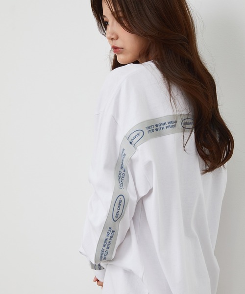 JUNRED（ジュンレッド）の「BEN DAVISバックテープロングTシャツ（Tシャツ/カットソー・メンズ・ホワイト/グレー/ピンク・LL/M/L）」の10枚目の写真