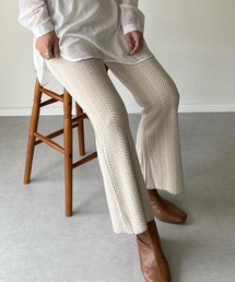 y/m by misato | 幾何学柄ジャガードフレアパンツ(その他パンツ)