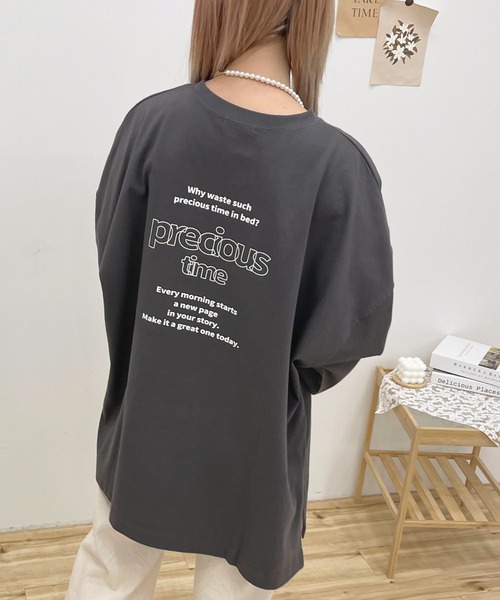 apres jour(アプレジュール)の「BIGスリット入りロンT【ZOZOTOWN限定アイテム】(Tシャツ/カットソー・レディース・グリーン/アイボリー/ブラック系その他/オフホワイト/ブルー/ラベンダー/ホワイト系その他2/ホワイト系その他・X-LARGE/フリー)」の6枚目の写真