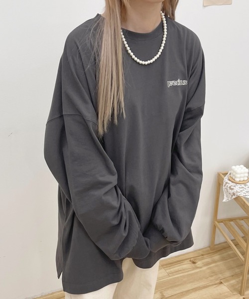apres jour(アプレジュール)の「BIGスリット入りロンT【ZOZOTOWN限定アイテム】(Tシャツ/カットソー・レディース・グリーン/アイボリー/ブラック系その他/オフホワイト/ブルー/ラベンダー/ホワイト系その他2/ホワイト系その他・X-LARGE/フリー)」の11枚目の写真