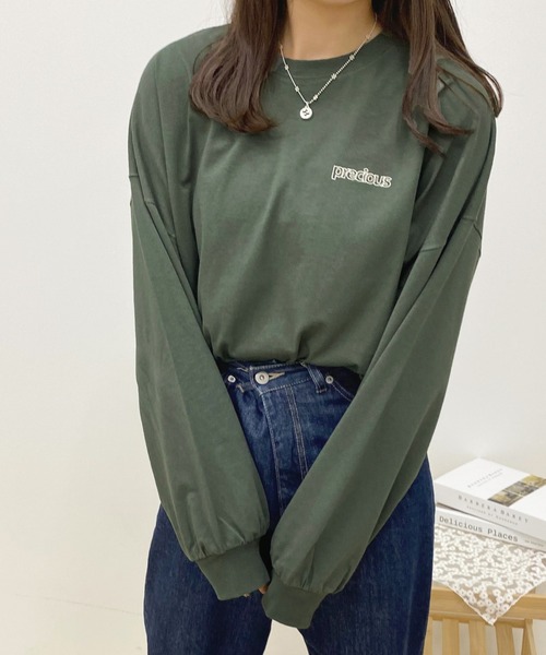 apres jour(アプレジュール)の「BIGスリット入りロンT【ZOZOTOWN限定アイテム】(Tシャツ/カットソー・レディース・グリーン/アイボリー/ブラック系その他/オフホワイト/ブルー/ラベンダー/ホワイト系その他2/ホワイト系その他・X-LARGE/フリー)」の15枚目の写真