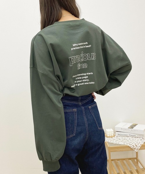 apres jour(アプレジュール)の「BIGスリット入りロンT【ZOZOTOWN限定アイテム】(Tシャツ/カットソー・レディース・グリーン/アイボリー/ブラック系その他/オフホワイト/ブルー/ラベンダー/ホワイト系その他2/ホワイト系その他・X-LARGE/フリー)」の16枚目の写真